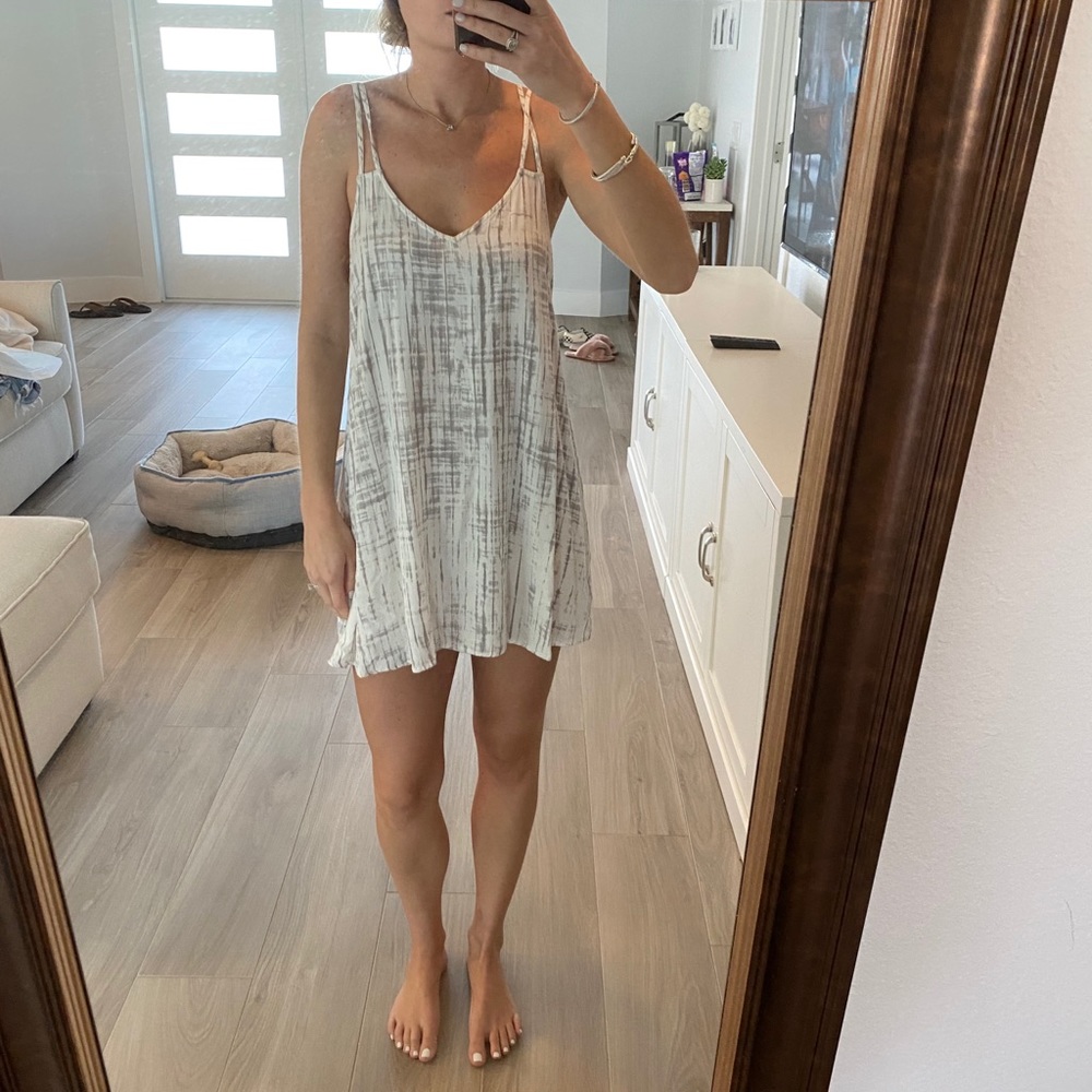 Grey and white sundress